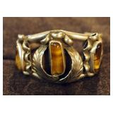 Sterling Silver Cuff Bracelets With Natural Stones, Qty 5