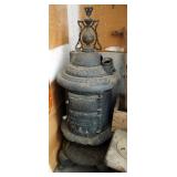 Antique Round Oak Cast Iron Stove Numbered K16, 59" x 23" Round