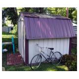 Portable Metal 2 Door Garden Shed With Skylights, 8