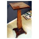 Antique Solid Wood Pedestal Stand, 33.5" Tall x 12" x 12"