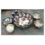 Japanese Hand Painted China Bowls, Salt And Pepper Shakers, Vase, And More