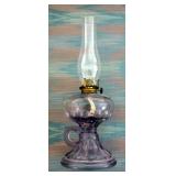 Antique Glass Finger Loop Kerosene Oil Lamps Qty 2, And Vanity Oil Lamp