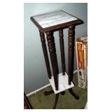 Marble Topped Pedestal Stand, 40" x 11" x 11"