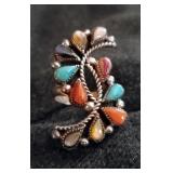 Sterling Silver And Turquoise Pendant And Sterling Silver And Natural Stone Ring