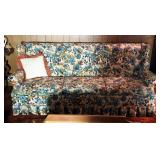 Vintage Sievert Custom Upholstered Wing Back Sofa, 34" x 82" x 36"