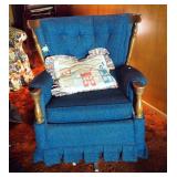 Sievert Early American Upholstered Swivel Rocker, 37" x 32" x 29"