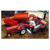 Vintage Metal Vehicle Assortment, Including Nylint Hydraulic Dumper, Tonka Truck, Hubley Jr. Tractor