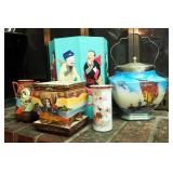 Asian Themed Decor, Including Hanley Lidded Ceramic Pot, Vases, Planter And More