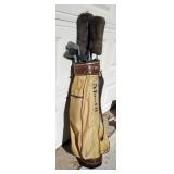Vintage Walter Hagen Golf Clubs, Including Golf Bag