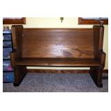 Antique Solid Wood Church Pew, 36"x51"x22"