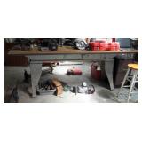 Heavy Duty Custom Built Shop Table With Steel Lathe Table Base