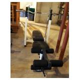 Fitness Gear Weight Bench Including Curl Bar And Standard Bar