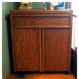 Rolling Storage Cart With Single Drawer And Cabinet, 35"x32"x18"