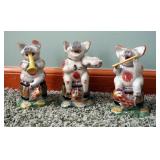 Vintage Japanese Painted Porcelain Pig Three Piece Band Figures