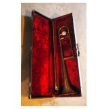 Vintage Brass Bundy Slide Trombone In Original Case