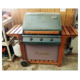 Meco Aussie Rolling Propane 3 Burner Grill Model 7352, Includes Portable Propane Tank