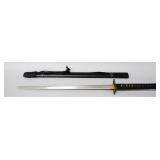 Ninjato Sword, 22.5" Blade, In Wood Scabbard And Wood Carry Case
