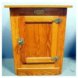 White Clad Simmons Hardware Co Cabinet With Single Door And Brass Hardware, 25" High x 20" Wide x 16