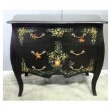 Louis XIV/XV Inspired Commode, 3 Drawers, Floral Design, Marble Top Detached, 32.5" High x 36.5" Wid