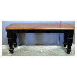 Bench With Black/Cherry Stain Finish, 17.5" High x 42" Wide x 14" Deep