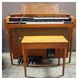 Story & Clark Magi Electric Organ, Powers On, With Bench And Sheet Music