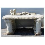 Concrete Benches With Squirrel Accents And Tops Made To Look Like Bark, Qty 2, Each 44" Long And Con