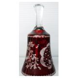 Red Glass Assortment, Includes Bells And Vases, 2 Urn Shaped, Total Qty 5