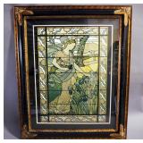 Manifestations Stained Glass Style Image Of Woman Tending To Flower, Framed, Double Matted, Under Ac