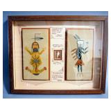 Sand Art Drawings Titled "Mother Earth" By Gloria Thompson And "Hunchback God" By Robert Weaver, Fra