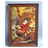 Fabric Art Depicting "Sir Lambton", Framed, 21.5" Wide x 32" High