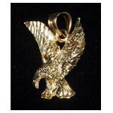 14K Gold Diamond Eagle Pendant, 3.5 g Total Weight