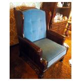 Ethan Allen Traditional Classics Solid Wood Wingback With Upholstered Seat Cushions 38 x 32 x 32