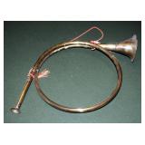 WWI Helmet And Brass Hunting Horn