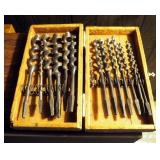 Antique Auger Drill Bit Set QTY. 14 Includes Wood Case