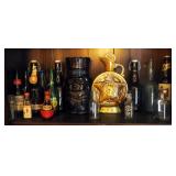 Collectible Glass Beer Bottles, Native American Glass Canister, Ceramic Jim Beam Centennial Decanter