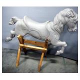 Carousel Horse, Unpainted, Ready To Mount, Includes Stand, Approx 60" Long