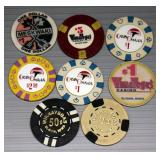 Casino Chips, Various Locations And Casinos, Includes Iowa, Vegas, Lake Tahoe And More