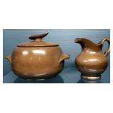 Frankoma Dish Set, Westwinds And Plainsman Patterns, Includes Steins, Pitcher, Sugar Bowl And Lidded