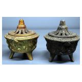 Vantine Metal Incense Burners, Various Styles, Qty 6, Most With Lids