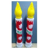 Carolina Enterprises Outdoor Christmas Illuminated Plastic Candles, 39" High, Qty 2, Both Power On (