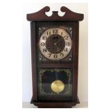Centurion 35 Day Hanging Wall Clock, With Winding Key, Approx 36" High, Loose Finial
