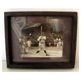 Photographic Image Of Babe Ruth New York Yankee At Bat, 8" x 10" Image, Matted Under Glass, In 15" x