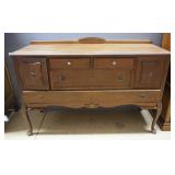 Vintage Buffet With 4 Drawers, 1 Compartmented, And 2 Single-Door Compartments, 38" High x 60" Wide 