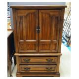 Armoire With 2 Lower Drawers And 2 Door Upper Storage With 2 Internal Drawers And 3 Cubbies, 60" Hig