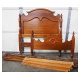 Twin Size Wood Headboard, Footboard, Side Rails And Slats