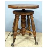 Piano Stool With Eagle Claw And Ball Feet And Adjustable Height Top