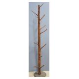 Tree Coat/Hat Rack With 15 Stems For Hanging, Approx 65" High