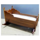 Rocking Baby Cradle With Mattress Insert, 36" Long x 16" Wide