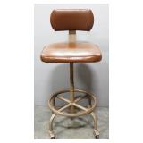 Rolling Drafting Chair With Swivel Seat, 39.5" High