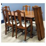 Penn Table Company Dining Table No. 31, 29.5" H x 52" L (W/O Leaves) x 42" W With 4 Leaves (Each Lea